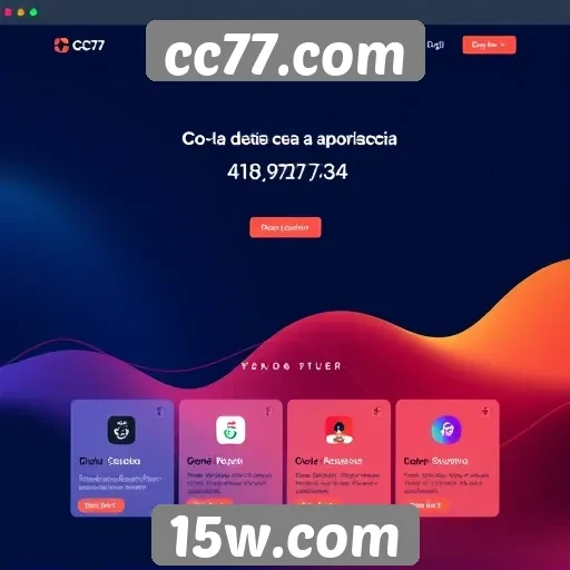 Navegação e design do site cc77.com